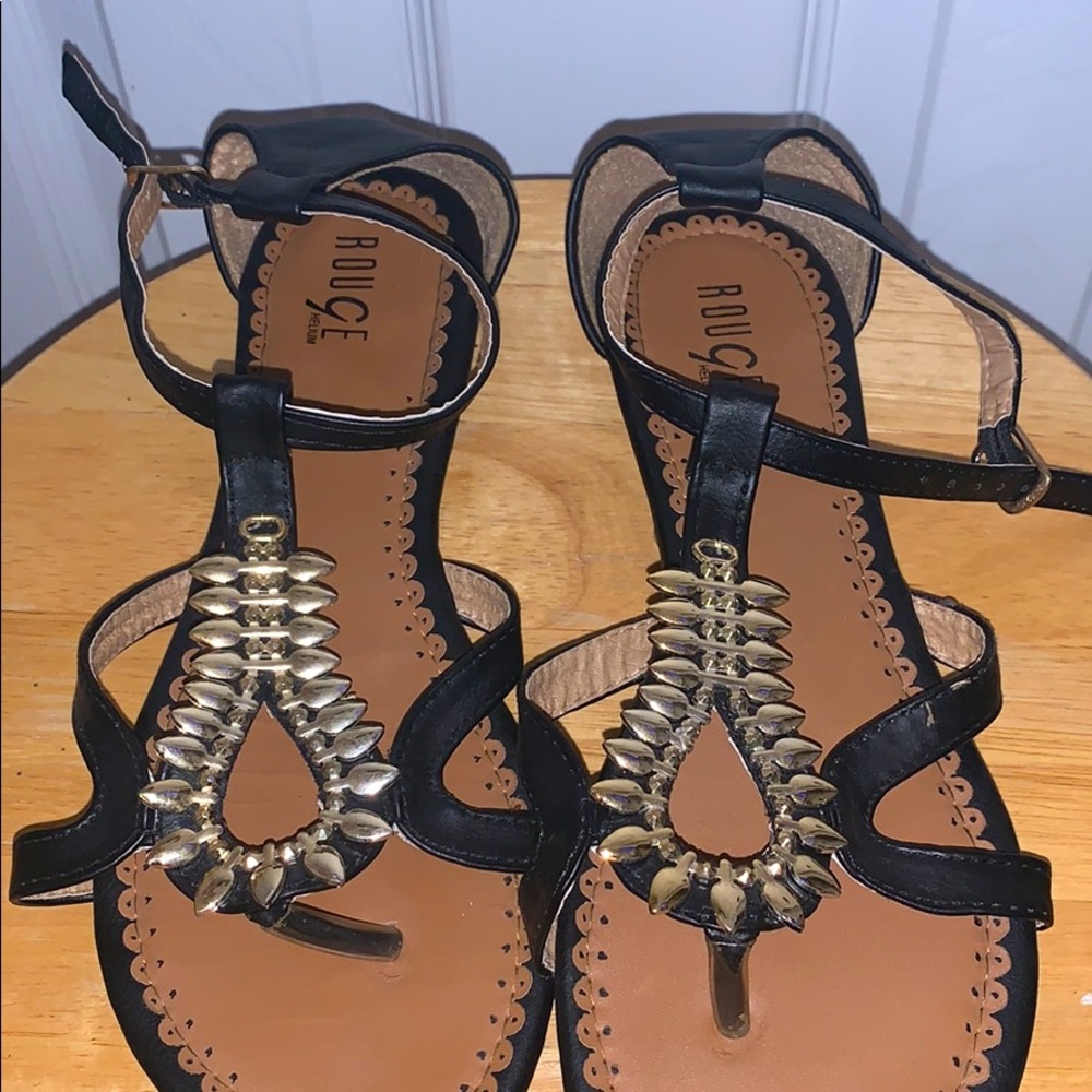 Black Sandals w/ gold embellishments